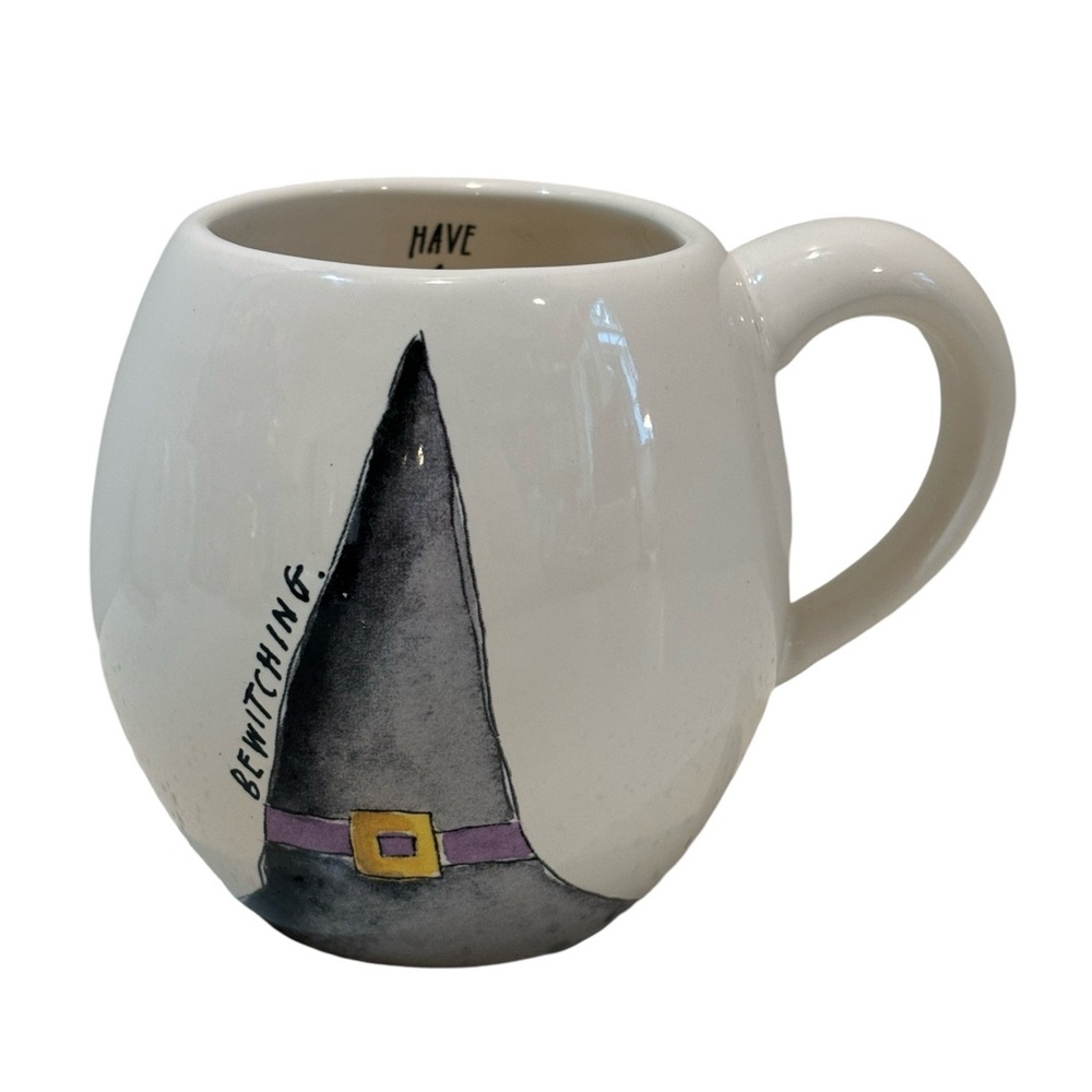 Rae Dunn Halloween Bewitching Witch Mug with Witch Hat